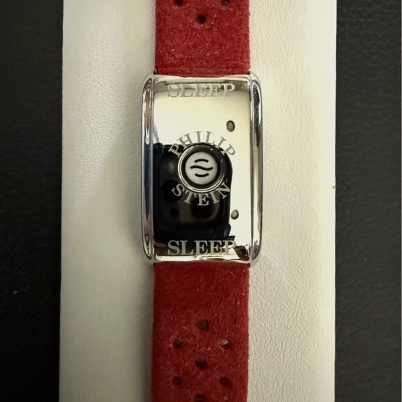 Philip Stein Sleep Bracelet - Steel Case - Red XL Strap - NIB - Picture 1 of 8